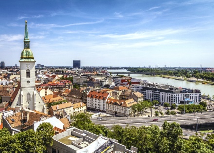 View from a hill of Bratislava Slovakia