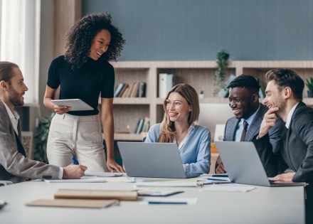 HR team working together on a cross-border equity compensation plan