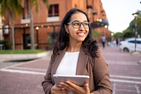 Global HR manager reading about work authorization in Kazakhstan