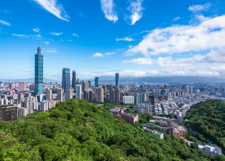 View of Taipei’s skyline and Taipei Tower from Elephant Mountain, Taiwan