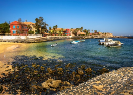 Seaside view of Goree Island near Dakar Senegal
