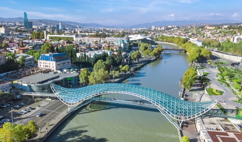 Bridge over the River Kura in old town Tbilisi, Georgia