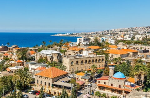 View from a hill of Byblos in Lebanon on the Mediterranean