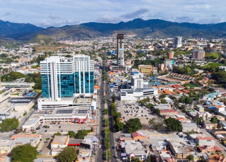Aerial view of Morazan Boulevard in Tegucigalpa Honduras