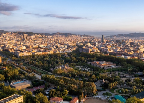 Aerial view of Barcelona, Spain