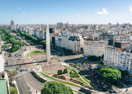 Aerial view of a scenic area of Buenos Aires Argentina