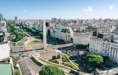 Aerial view of a scenic area of Buenos Aires Argentina