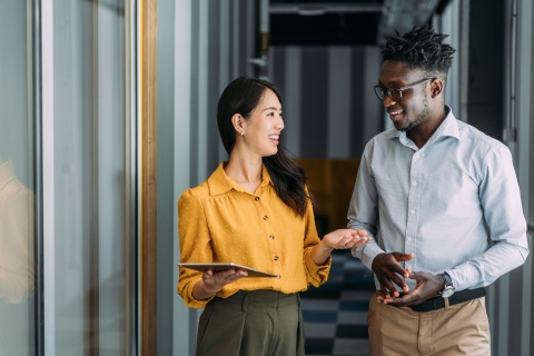 HR team members chatting about how to hire in Nicaragua