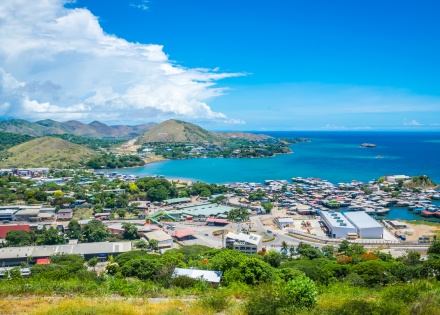 View from a mountain of Port Moresby Papua New Guinea