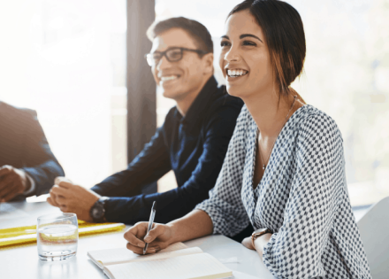 international employees at a meeting