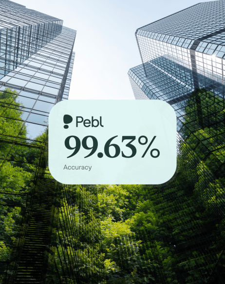 Chat bubble stating that Pebl has 99.63% accuracy when pricing quotes.